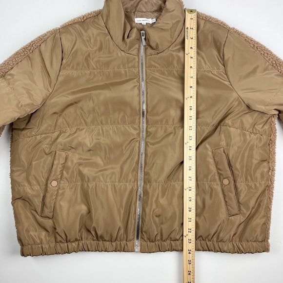 Good American Tan Full Zip Two Tone Puff Fleece Jacket Size 5 US 2XL - Picture 13 of 15